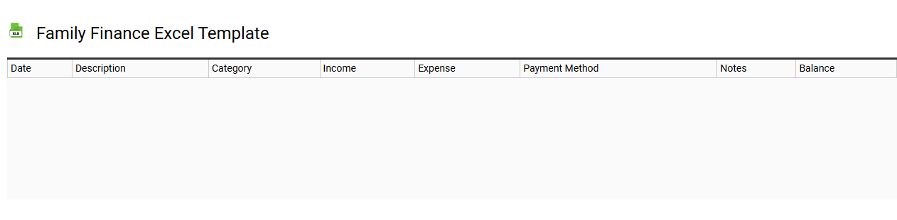 Family finance Excel template