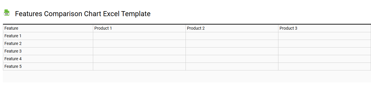 Features comparison chart Excel template