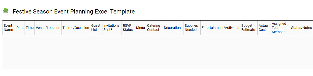 Festive season event planning Excel template