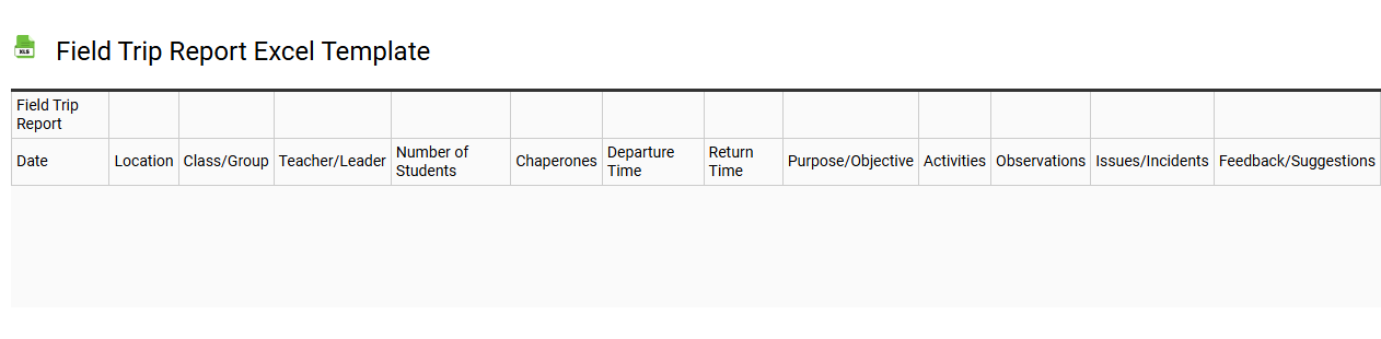 Field trip report Excel template