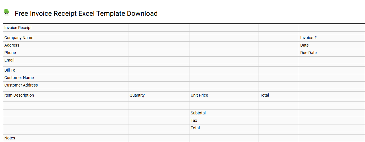Free invoice receipt Excel template download