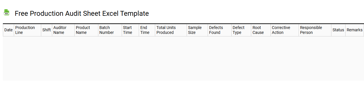 Free production audit sheet Excel template