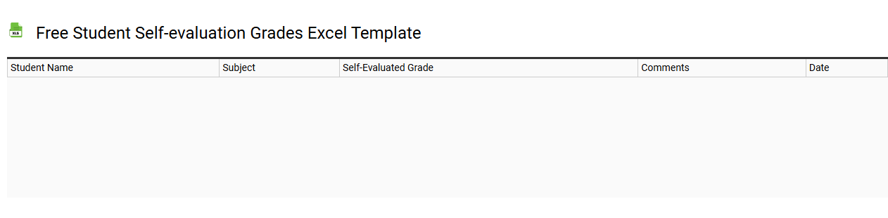 Free student self-evaluation grades Excel template