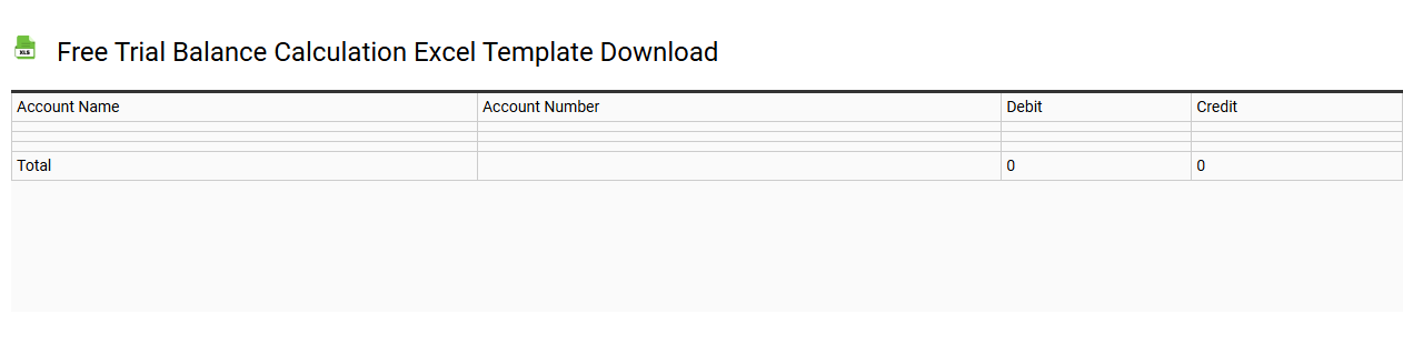 Free trial balance calculation Excel template download