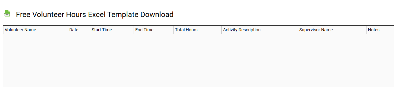 Free volunteer hours Excel template download
