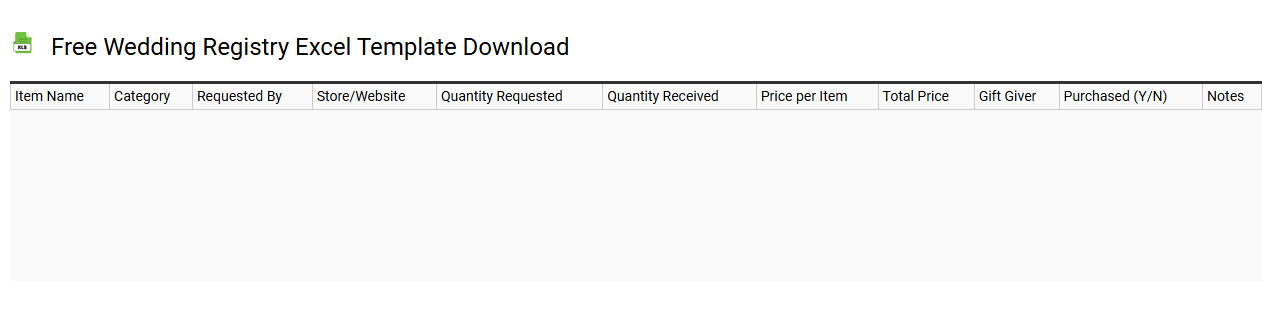 Free wedding registry Excel template download