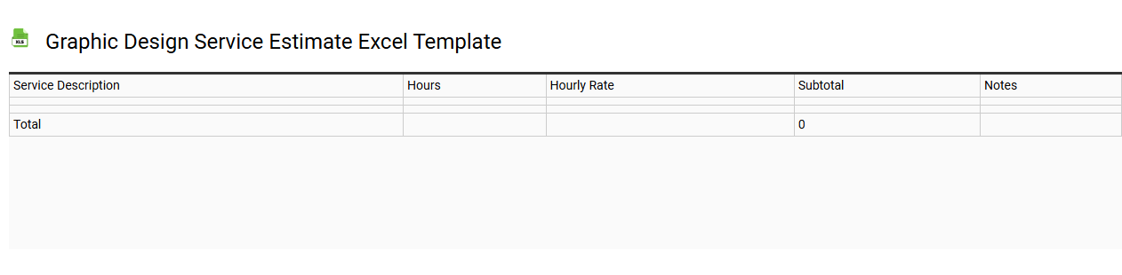 Graphic design service estimate Excel template
