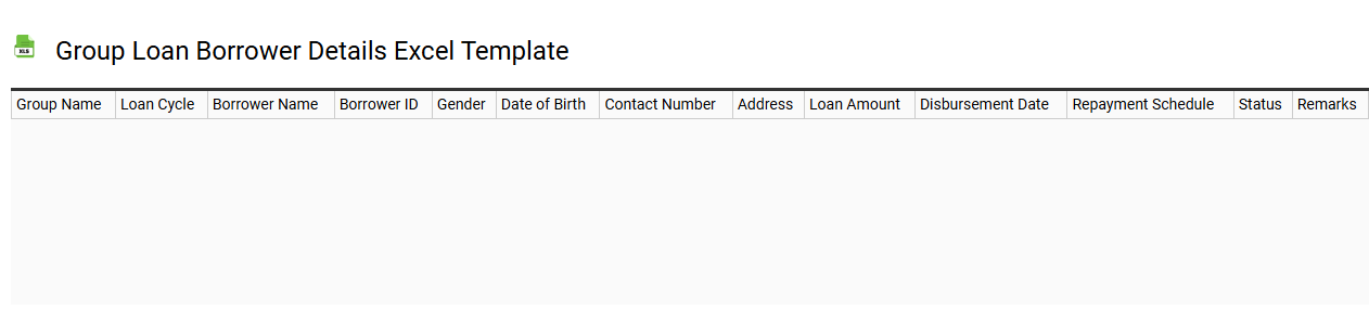 Group loan borrower details Excel template