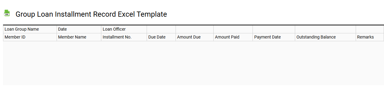 Group loan installment record Excel template