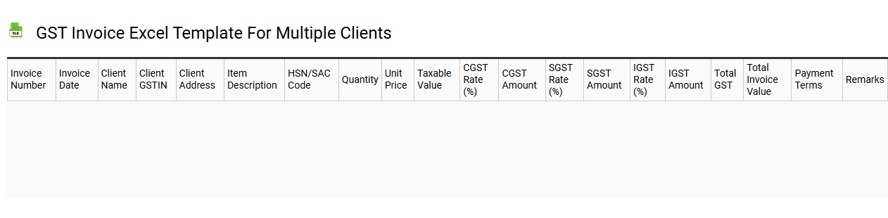 GST invoice Excel template for multiple clients