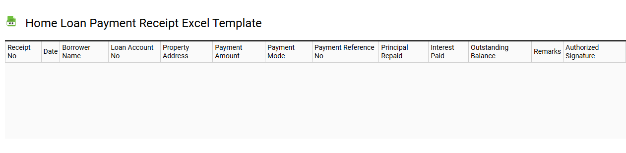 Home loan payment receipt Excel template