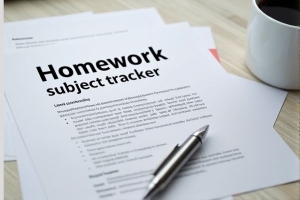 Excel Template for Tracking Homework Subjects: Streamline Your Study Organization