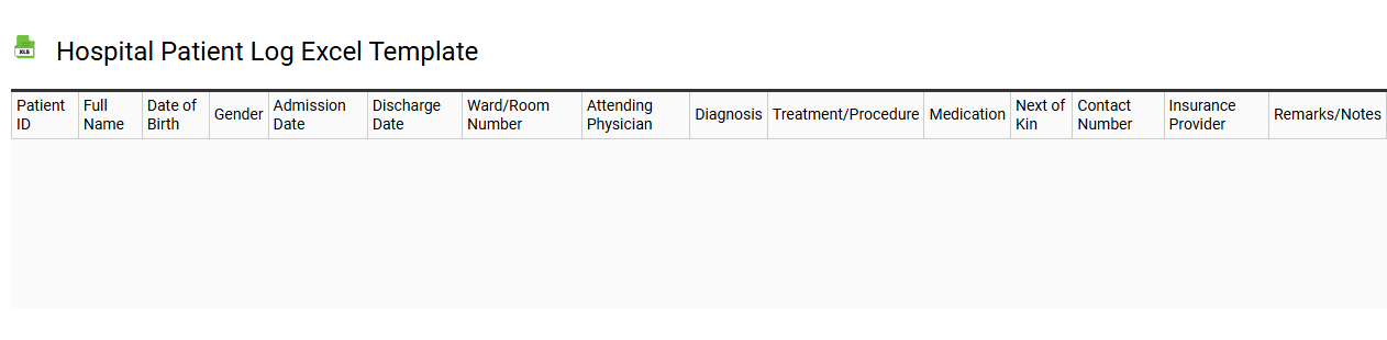 Hospital patient log Excel template