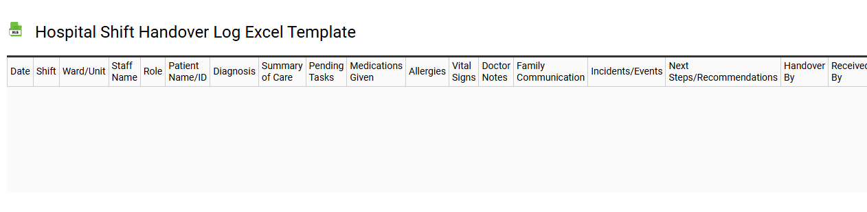 Hospital shift handover log Excel template