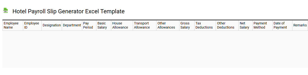 Hotel payroll slip generator Excel template