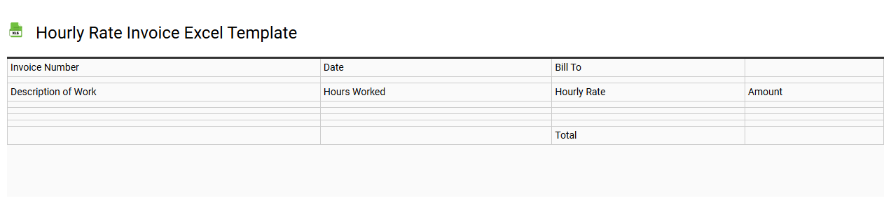 Hourly rate invoice Excel template
