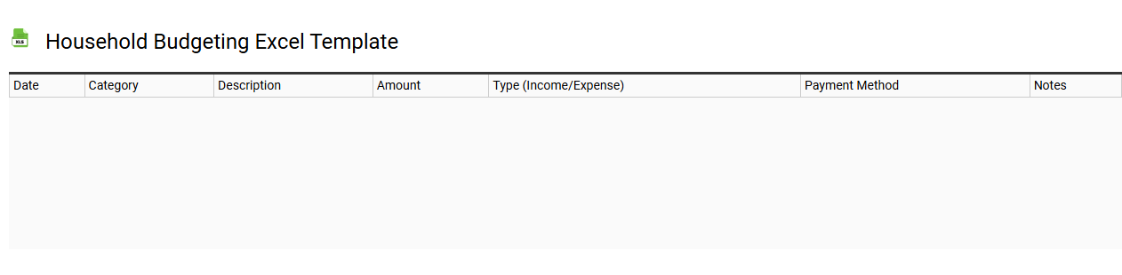 Household budgeting Excel template