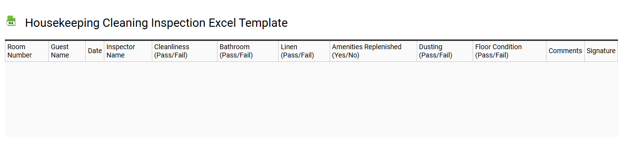 Housekeeping cleaning inspection Excel template