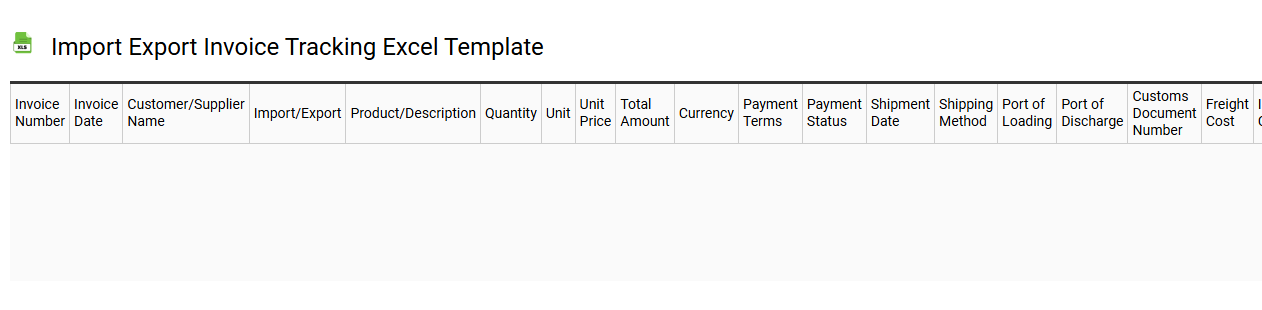 Import export invoice tracking Excel template