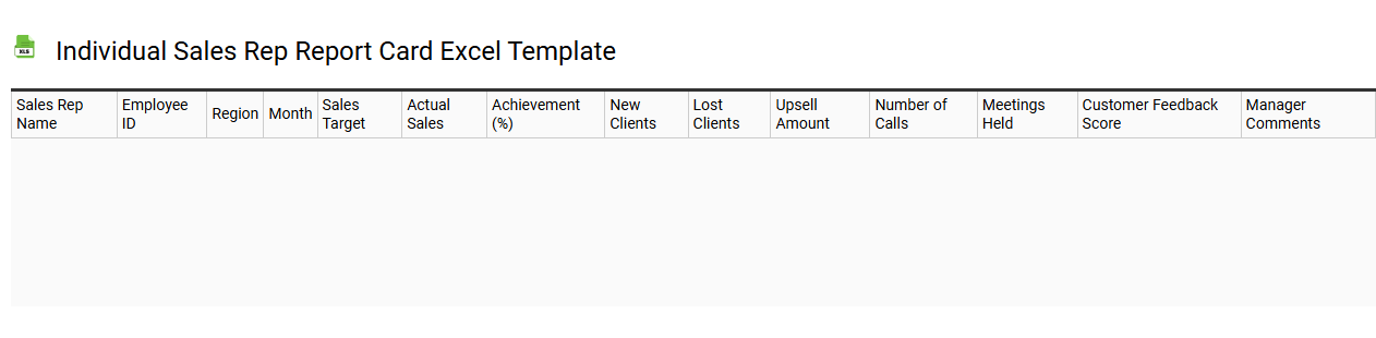 Individual sales rep report card Excel template