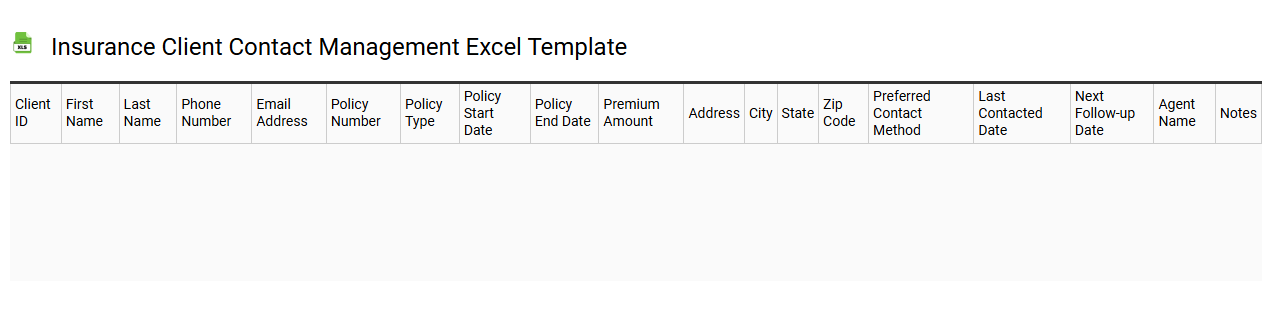 Insurance client contact management Excel template