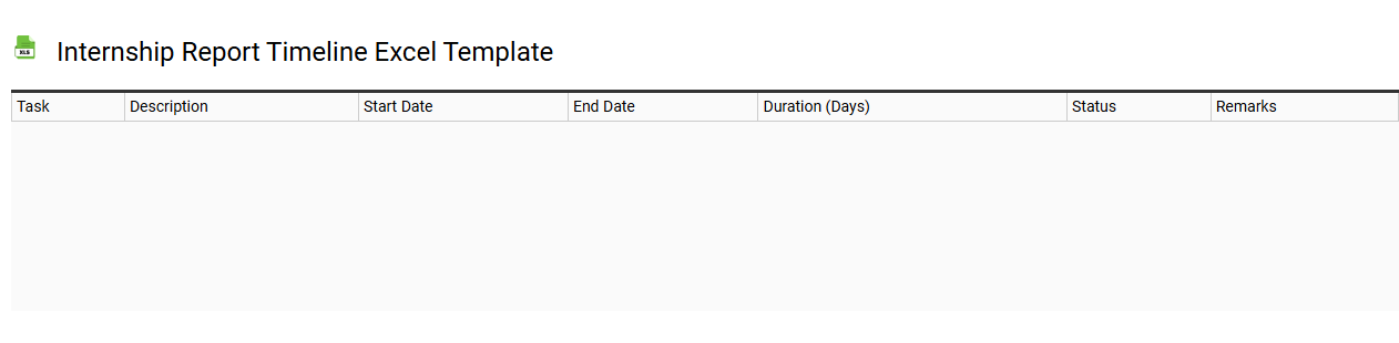 Internship report timeline Excel template