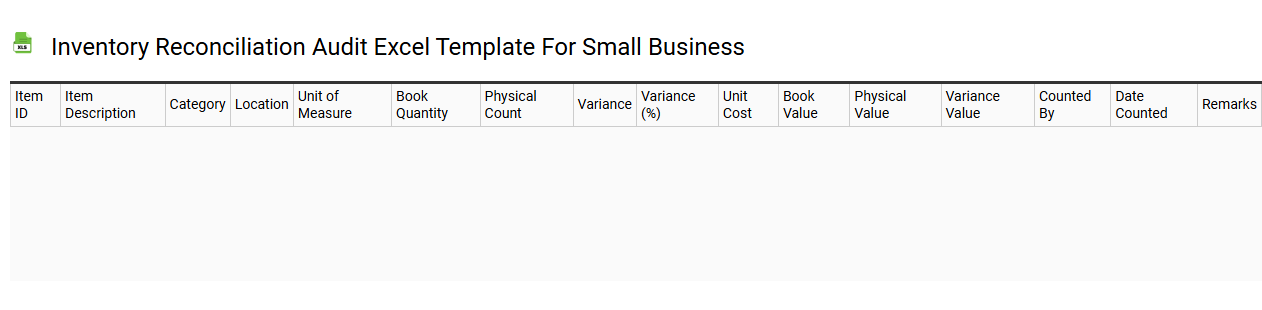 Inventory reconciliation audit Excel template for small business