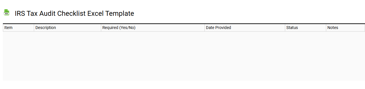 IRS tax audit checklist Excel template