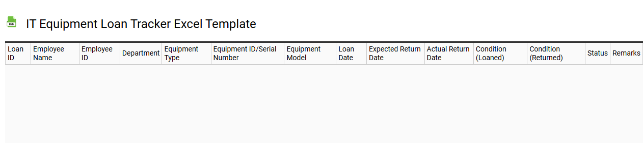 IT equipment loan tracker Excel template