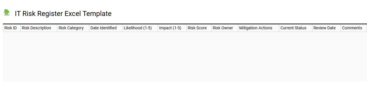 IT risk register Excel template