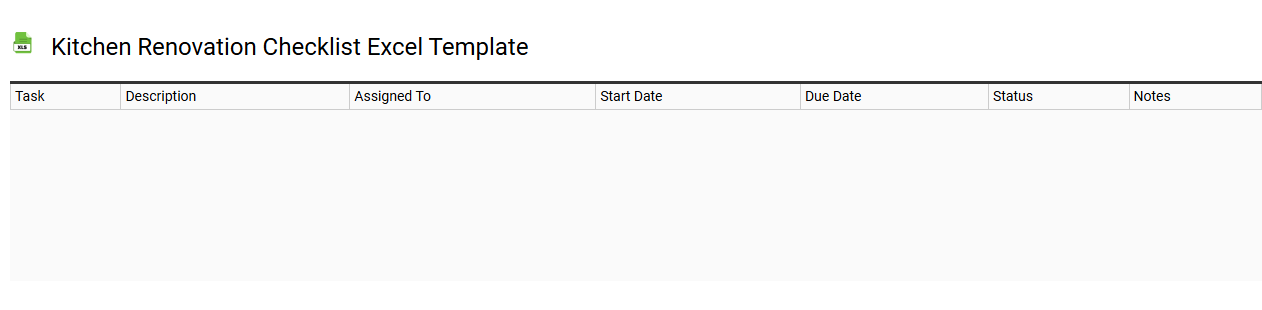 Kitchen renovation checklist Excel template