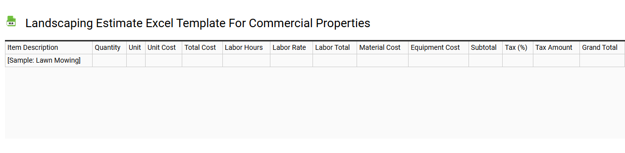 Landscaping estimate Excel template for commercial properties