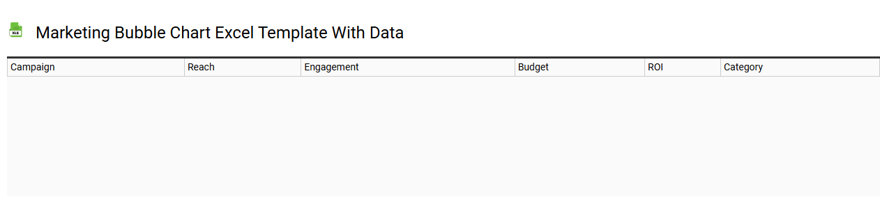 Marketing bubble chart Excel template with data