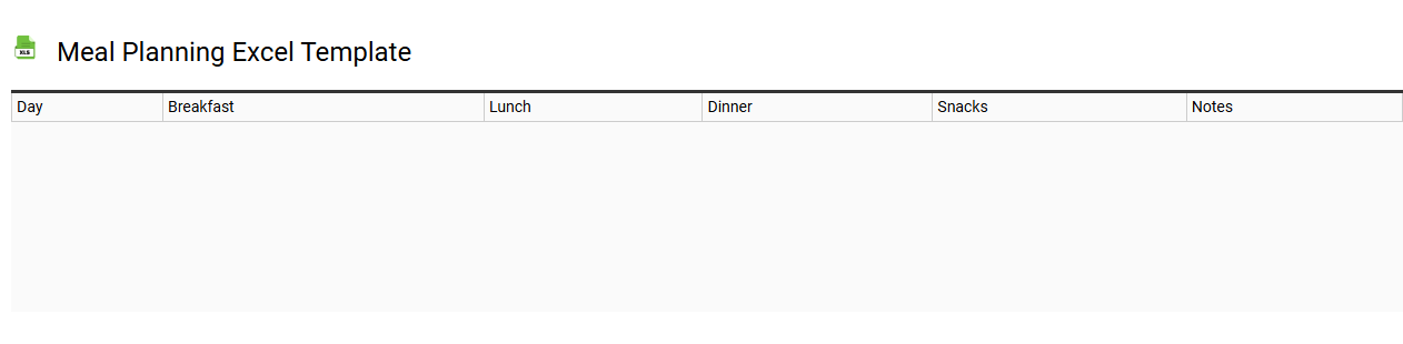 Meal planning Excel template
