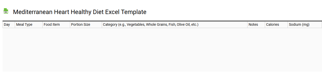 Mediterranean heart healthy diet Excel template