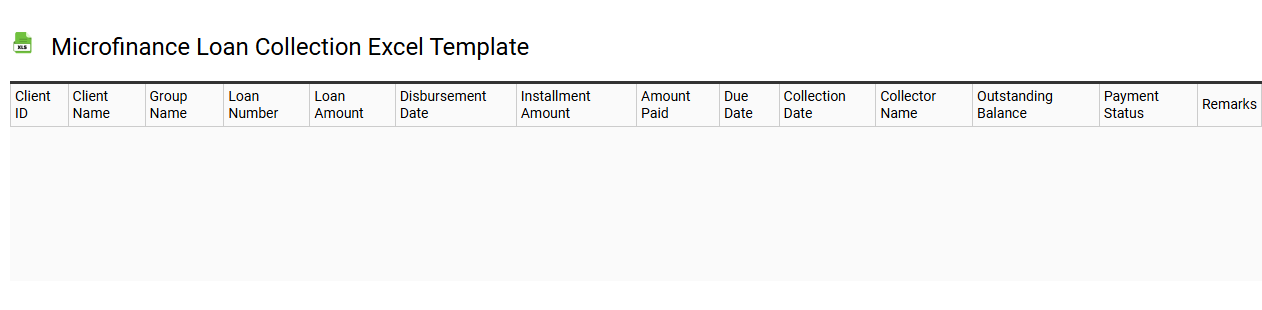 Microfinance loan collection Excel template