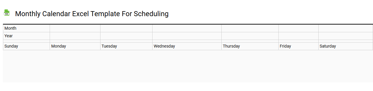Monthly calendar Excel template for scheduling