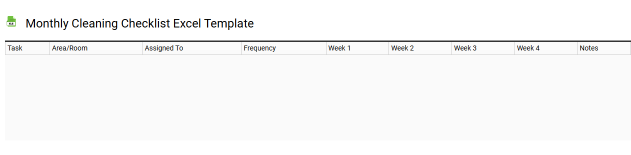 Monthly cleaning checklist Excel template