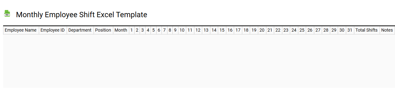 Monthly employee shift Excel template
