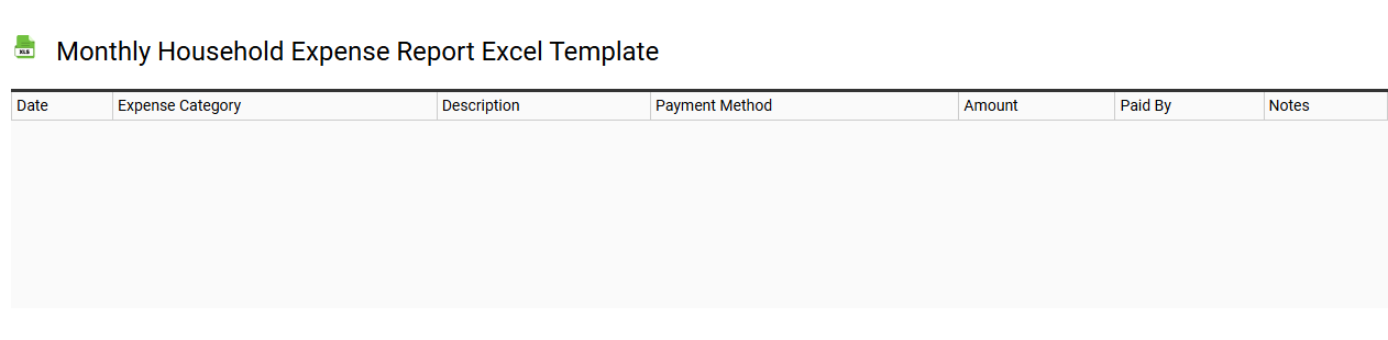 Monthly household expense report Excel template