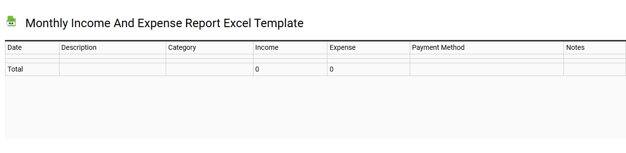 Monthly income and expense report Excel template