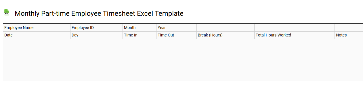 Monthly part-time employee timesheet Excel template