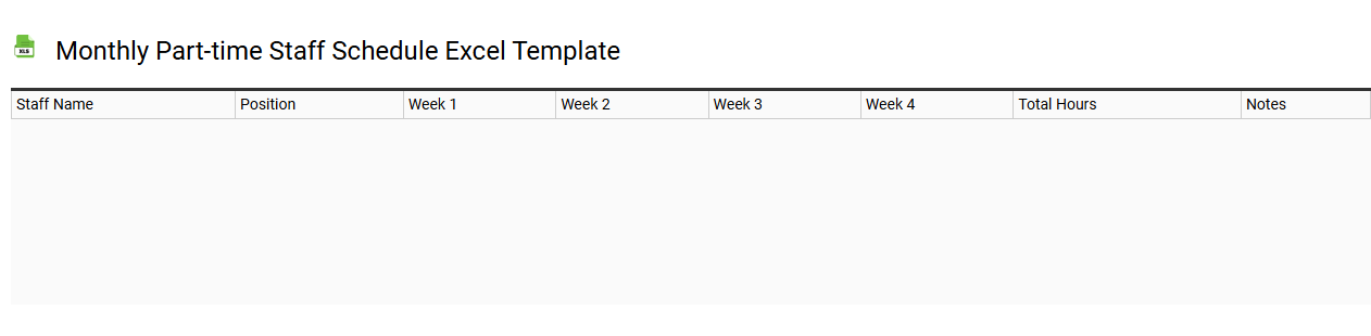 Monthly part-time staff schedule Excel template