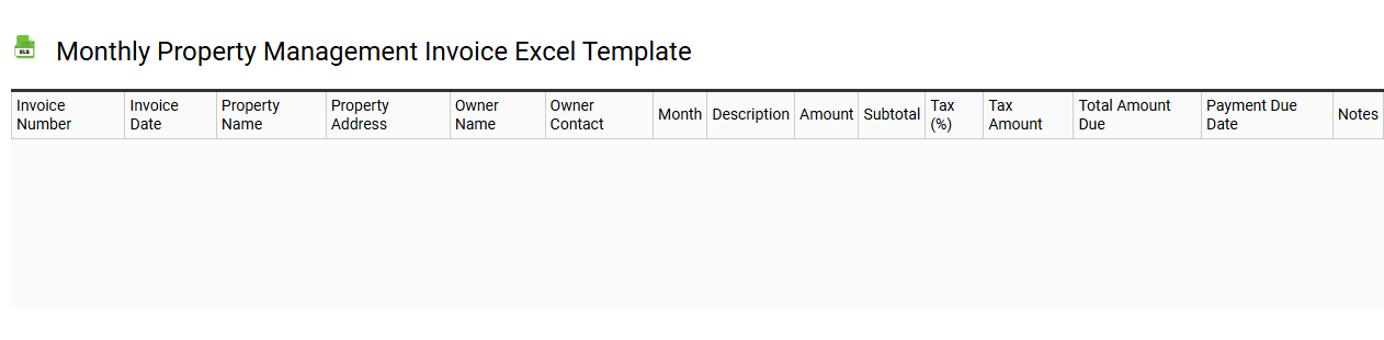 Monthly property management invoice Excel template