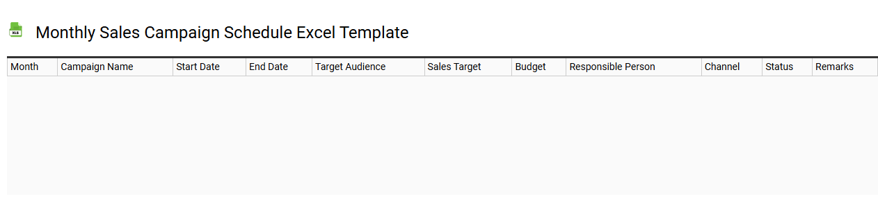 Monthly sales campaign schedule Excel template