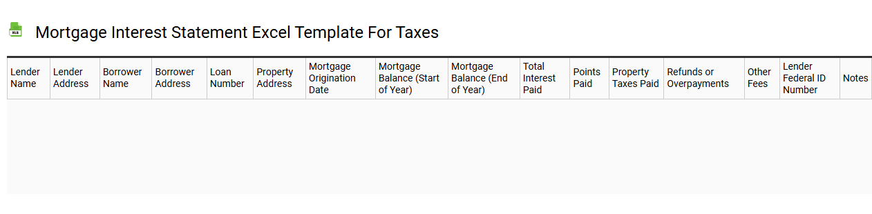 Mortgage interest statement Excel template for taxes