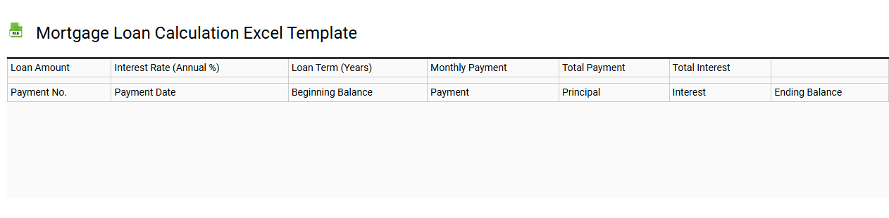 Mortgage loan calculation Excel template