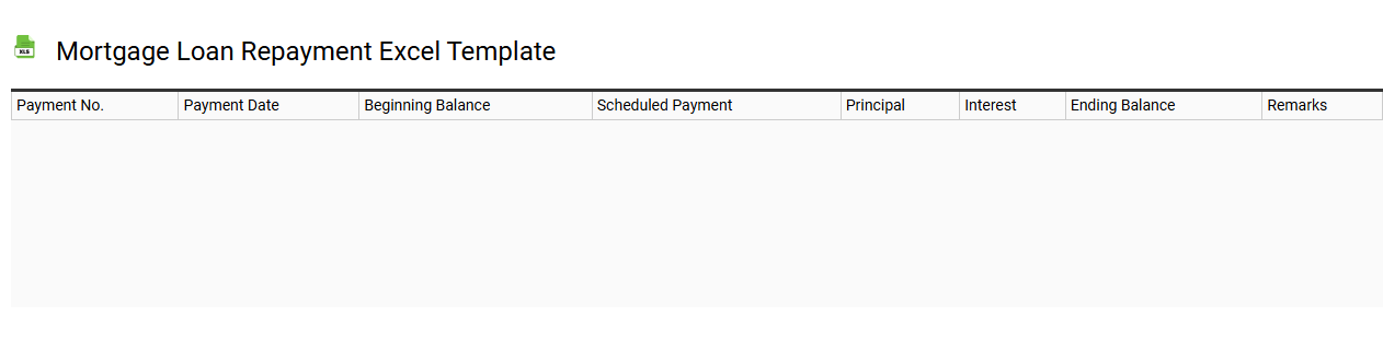 Mortgage loan repayment Excel template