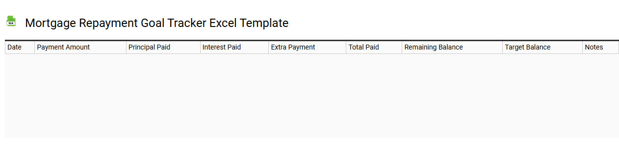 Mortgage repayment goal tracker Excel template