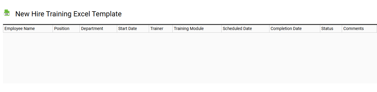 New hire training Excel template